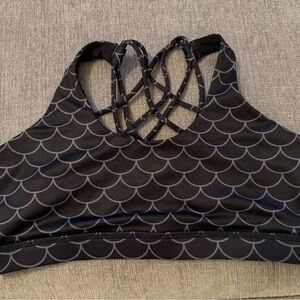 Constantly Varied Gear CVG Black and Gray mermaid scales Sports Bra